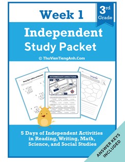 Third Grade Independent Study Packet – Week 1