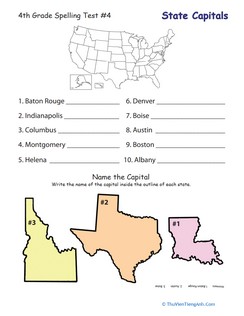 4th Grade Spelling Test: U.S. Capitals
