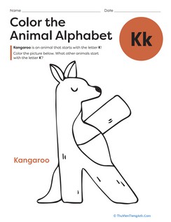 Color the Animal Alphabet: K