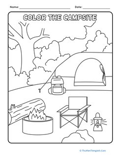Camping Coloring Page