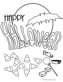Color the Halloween Message