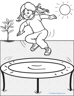 Color the Trampoline Scene