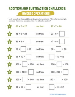 Complete the Inverse Operation