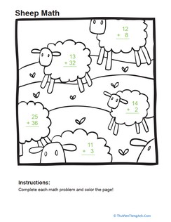 Add and Color: Sheep