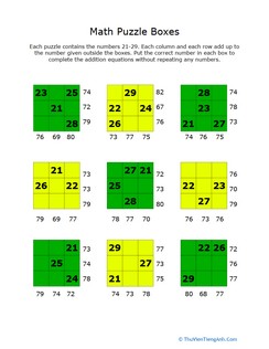 Addition Math Puzzles #4