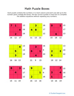 Addition Math Puzzles #5