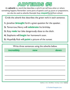 Adverbs Practice #5