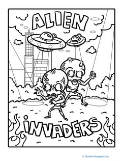 Alien Invaders Coloring Page