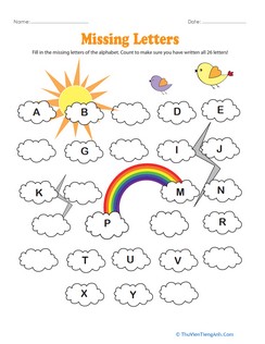 Alphabet Clouds – Find the Missing Letters