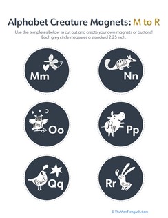 Alphabet Creature Magnets: M to R