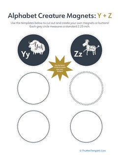 Alphabet Creature Magnets: Y + Z