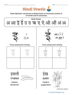 An Introduction to Hindi Vowels: I, Ee