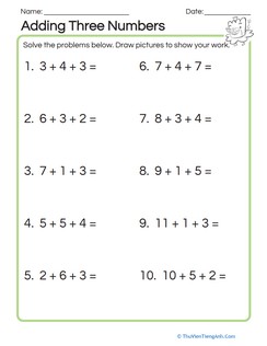 Assessment: Adding Three Numbers