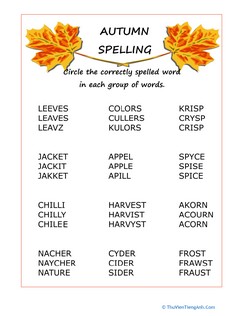 Autumn Spelling