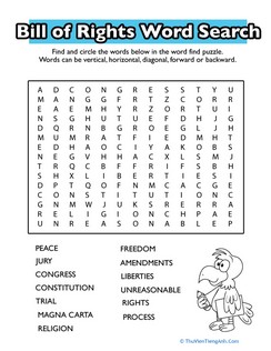 Bill of Rights for Kids: Word Search