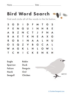 Bird Word Search