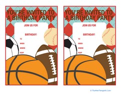 Sports Birthday Invitations