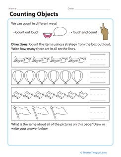 Counting Objects Worksheet