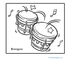 Bongo Drums Coloring Page