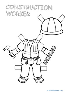 Construction Worker Paper Doll