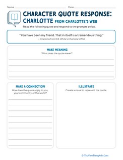 Character Quote Response: Charlotte from Charlotte’s Web