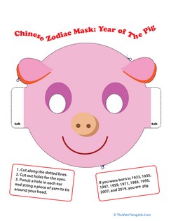 Make a Chinese Zodiac Mask: Year of the Pig