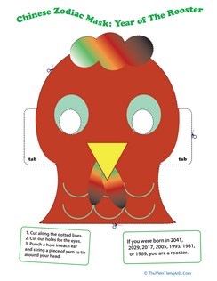Make a Chinese Zodiac Mask: Year of the Rooster