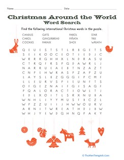 Christmas Around the World Word Search