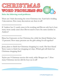 Christmas Word Problems #13