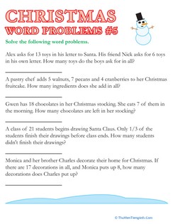 Christmas Word Problems #5