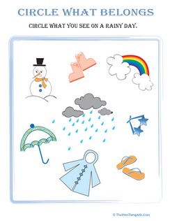 Circle What Belongs: Rainy Day