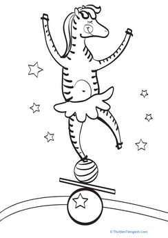 Circus Zebra Coloring Page