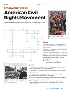 Crossword Puzzle: American Civil Rights Movement