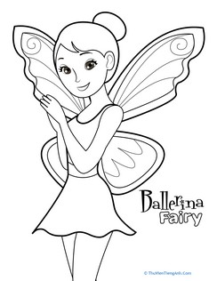 Fairy Ballerina Coloring Page