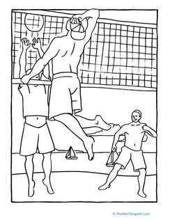 Beach Volleyball Coloring Page