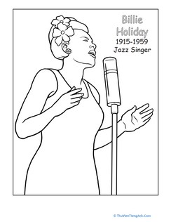 Billie Holiday Coloring Page