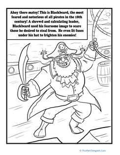 Blackbeard the Pirate Coloring Page