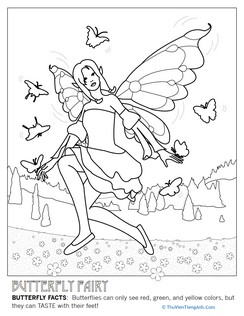 Butterfly Fairy Coloring Page!