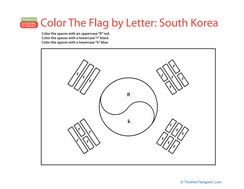 Make a Color-by-Letter Flag: Korea