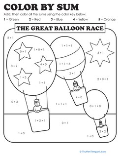Color By Sum: The Great Balloon Race