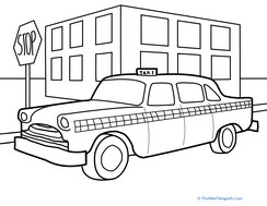 Taxi Coloring Page