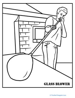 Career Coloring Pages: Glassblower