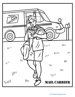 Mail Carrier Coloring Page