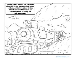 Tall Tales Coloring Pages: Casey Jones