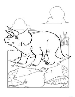 Color the Dinosaur: Triceratops