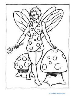 Color the Fairy of Mushrooms