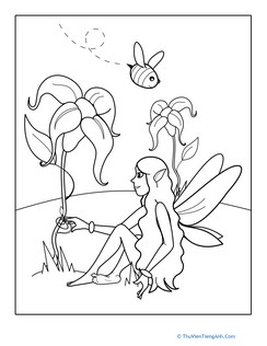 Flower Fairy Coloring Sheet