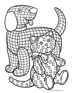 Color the Gingham Dog and the Calico Cat