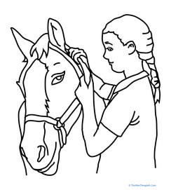 Color the Girl with the Horse