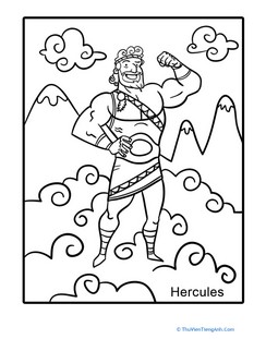 Color Hercules as he Poses